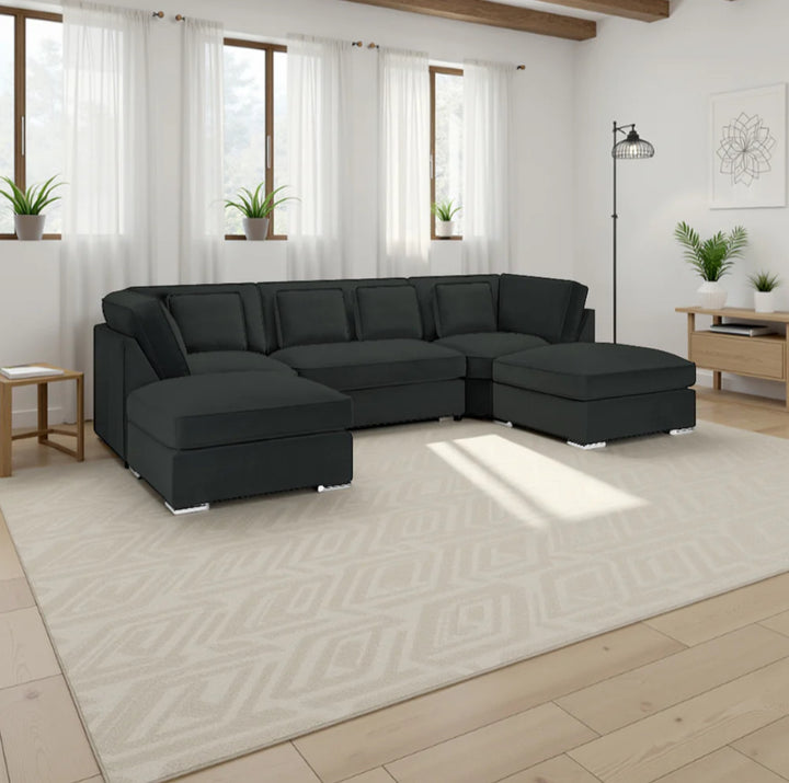 Belgravia Sofa Black U Shape Corner