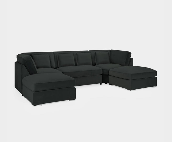Belgravia Sofa Black U Shape Corner