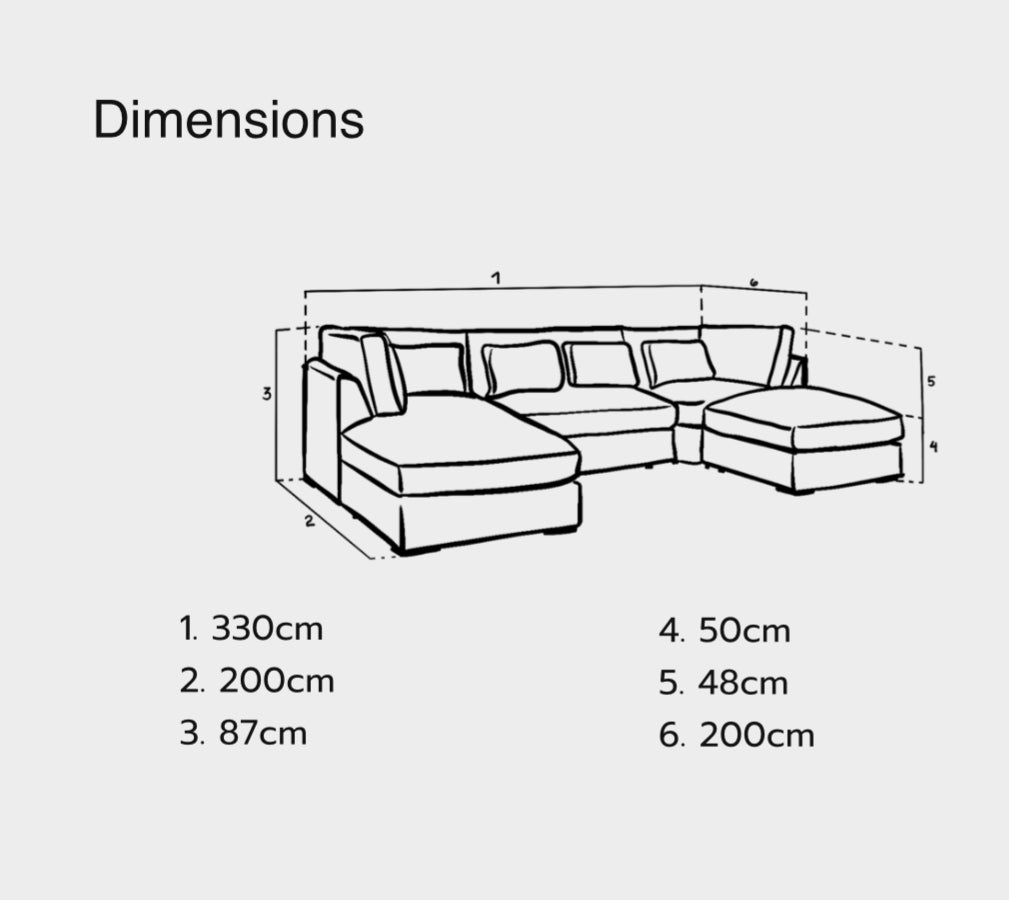 Belgravia Sofa Black U Shape Corner