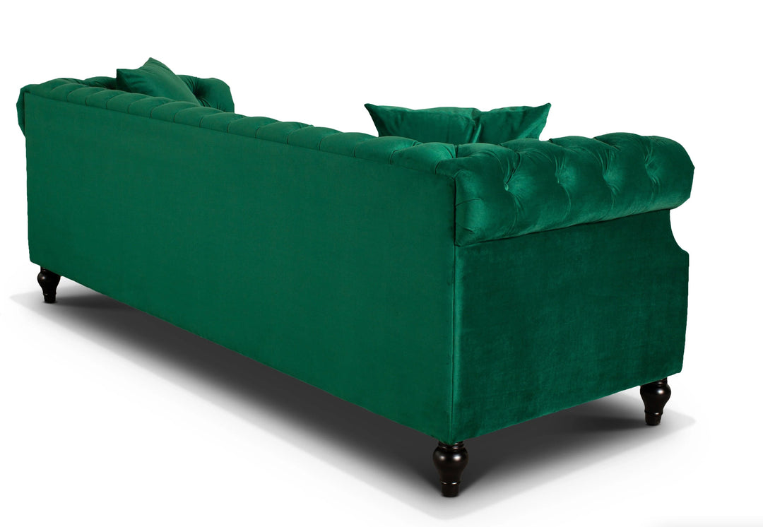 3 seater chesterfield in emerald green
