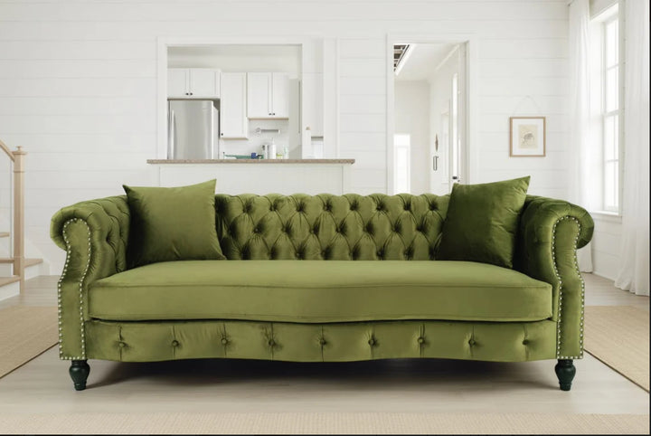 3 seater chesterfield in emerald green