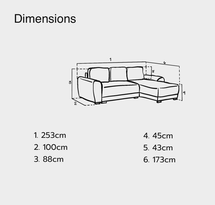 Azzuro corner sofa bed