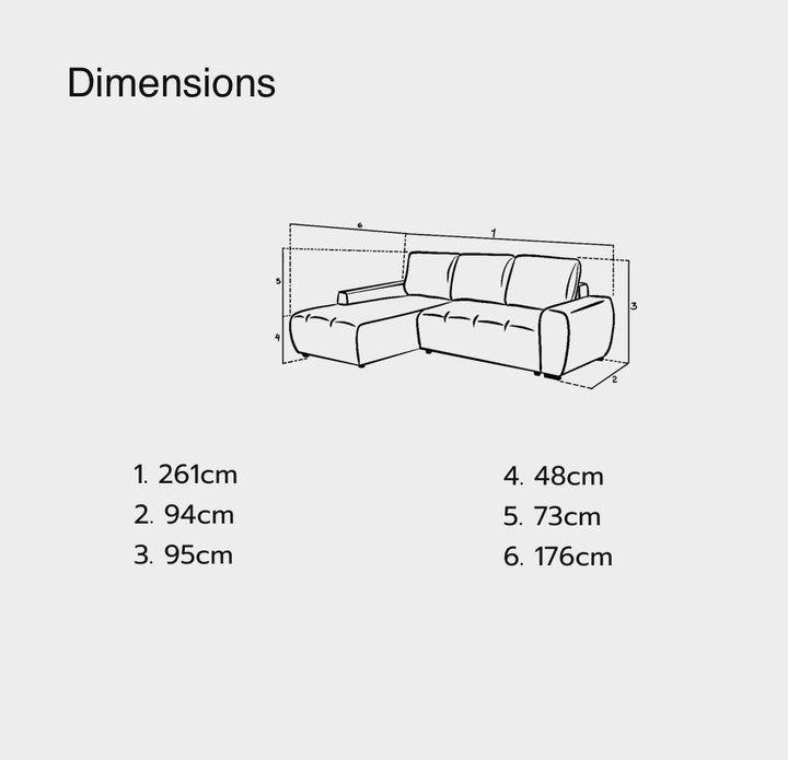 Lora Sofa Bed Mushroom Left Hand Facing Corner