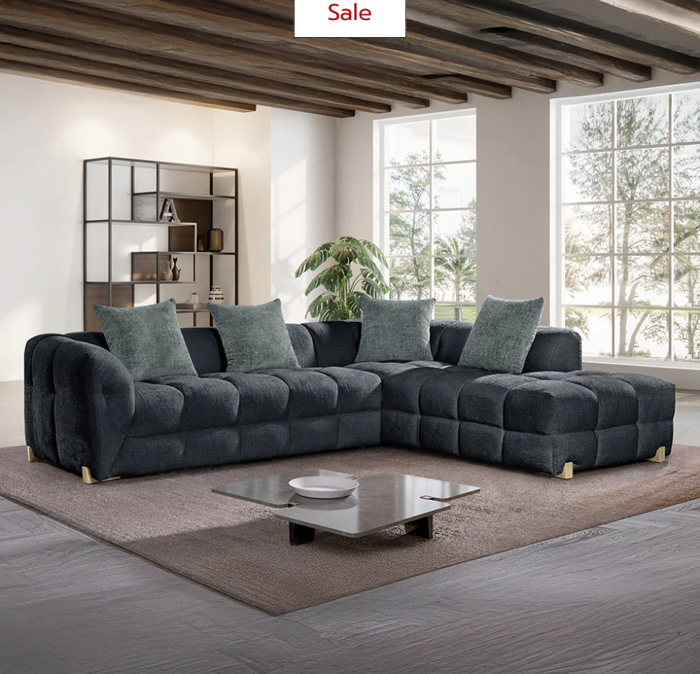 Genoa Sofa Charcoal Right Hand Corner