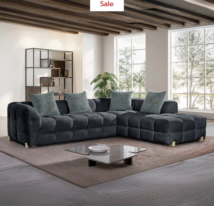 Genoa Sofa Charcoal Right Hand Corner