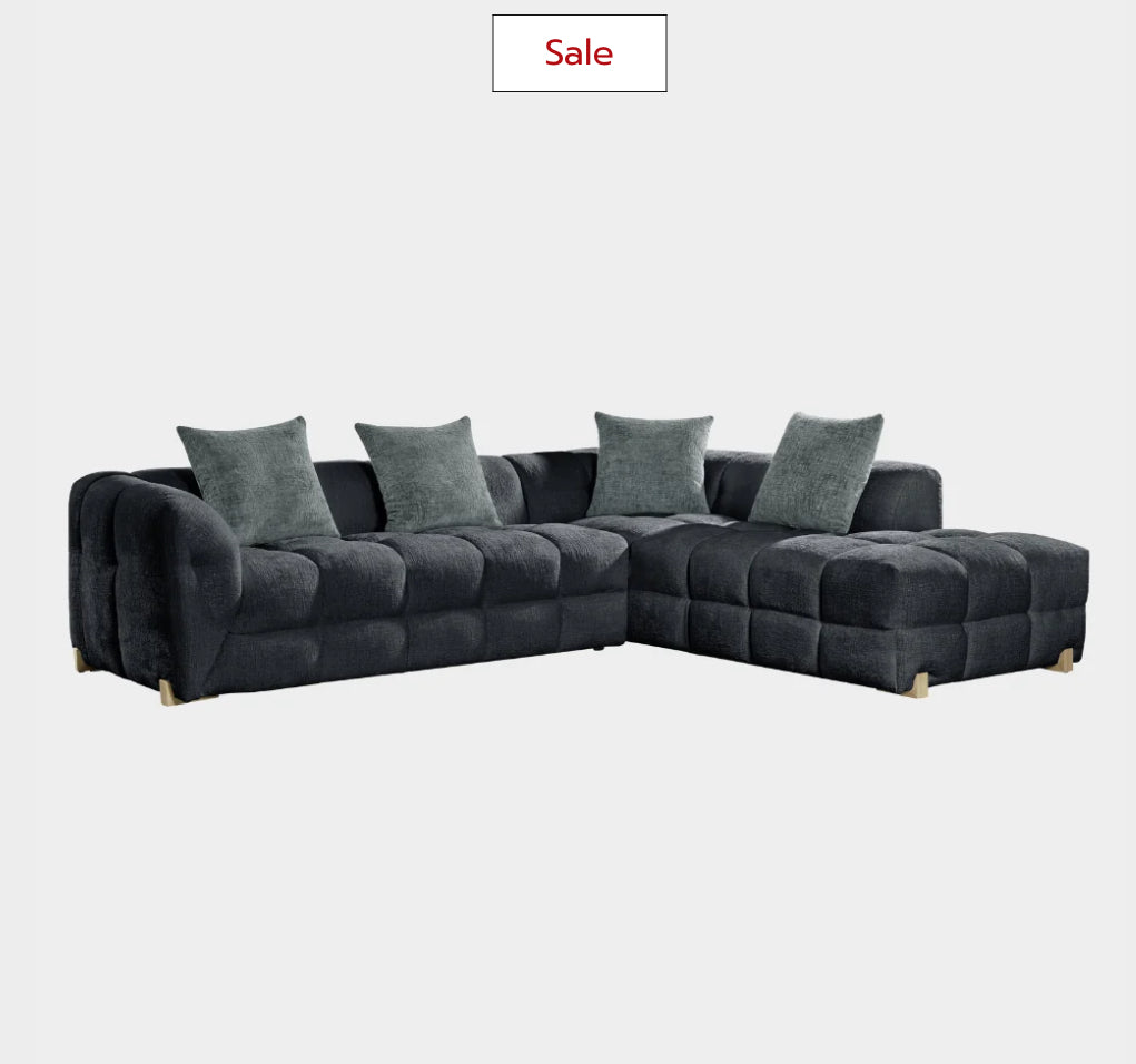 Genoa Sofa Charcoal Right Hand Corner