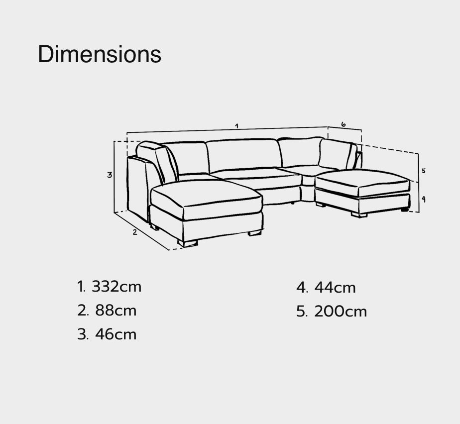 Bishop Fullback Sofa Truffle U Shape Corner