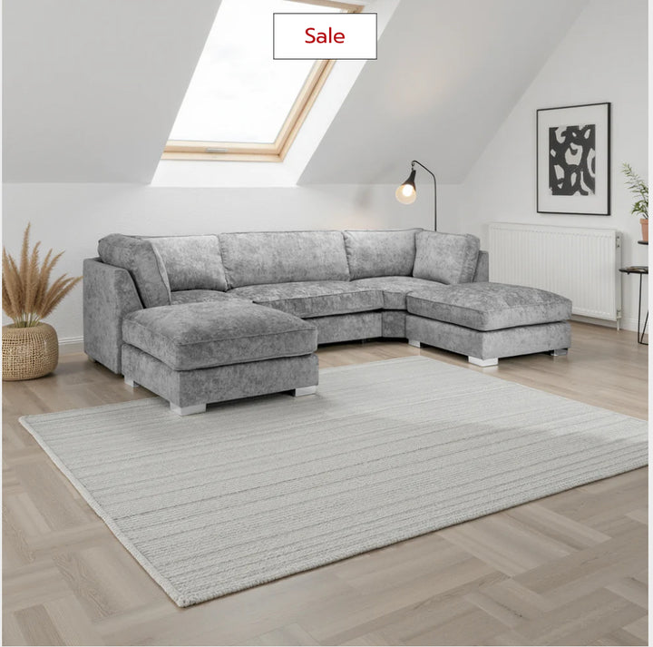 Bishop Fullback Sofa Platinum U Shape Corner