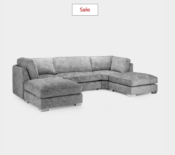 Bishop Fullback Sofa Platinum U Shape Corner