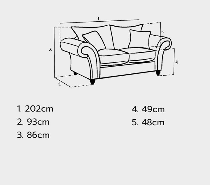 Windsor Fullback Sofa Stone 2 Seater