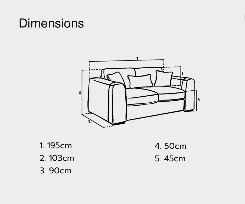 Naples Sofa Grey 2 Seater