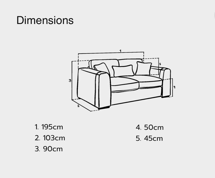 Naples Sofa Grey 2 Seater