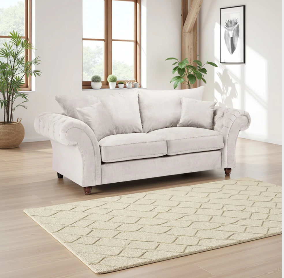Windsor Fullback Sofa Stone 3 Seater