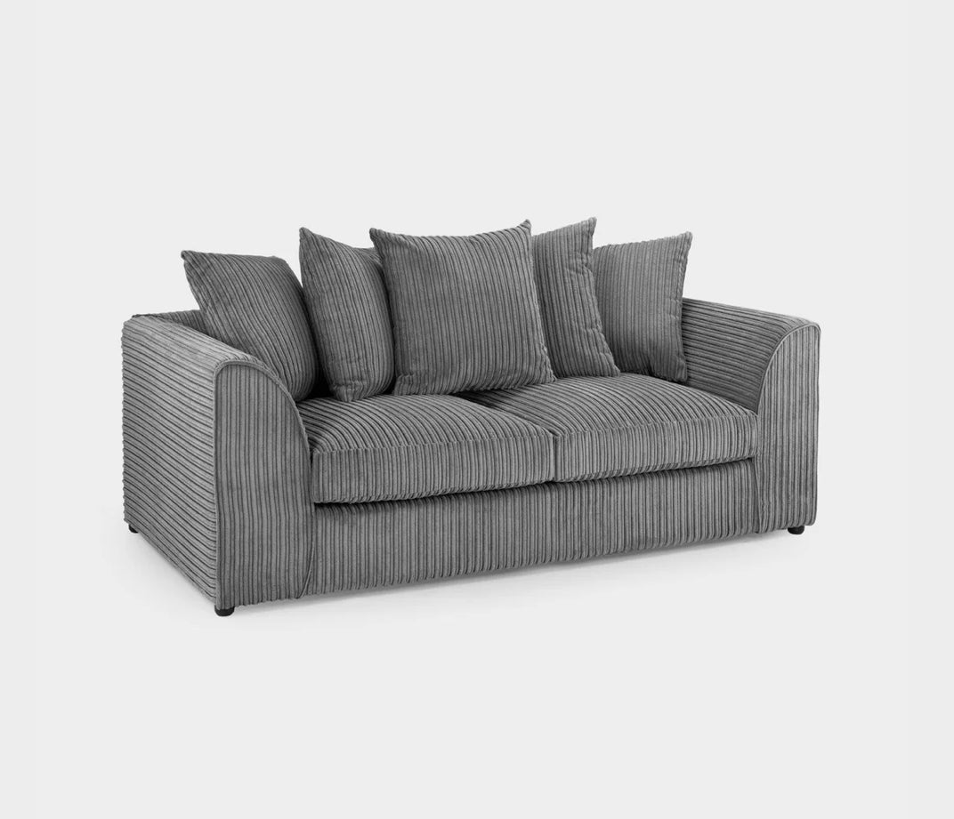 Harley Jumbo Sofa Grey 3 Seater