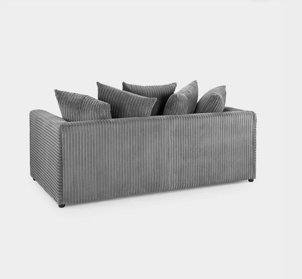 Harley Jumbo Sofa Grey 3 Seater