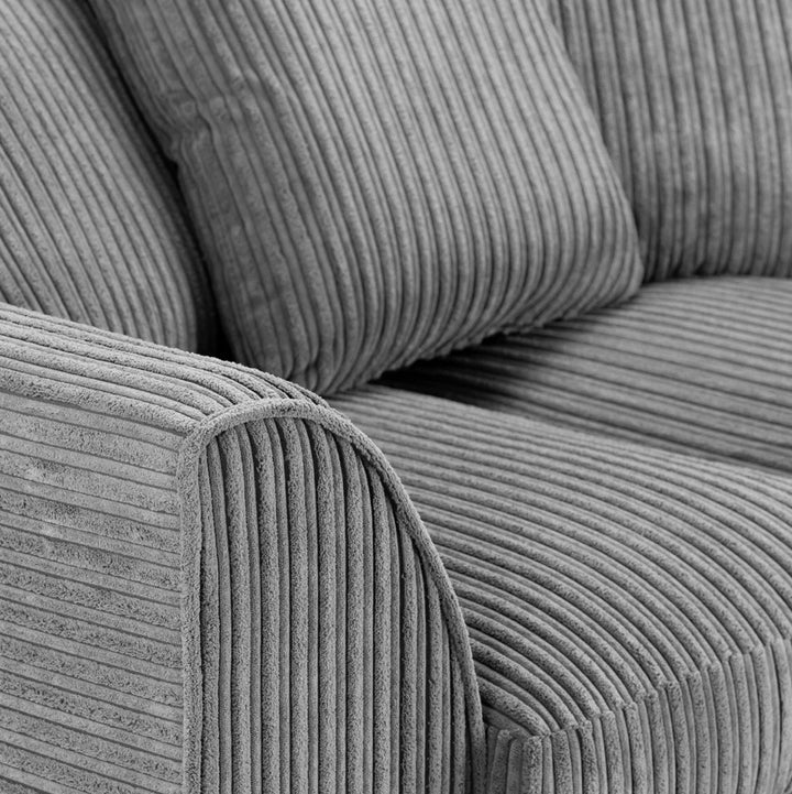 Harley Jumbo Sofa Grey 3 Seater