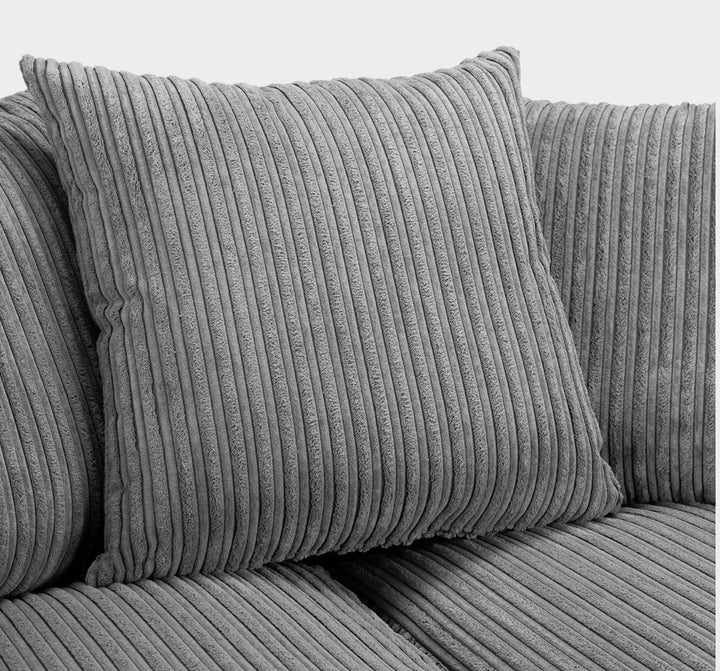 Harley Jumbo Sofa Grey 3 Seater