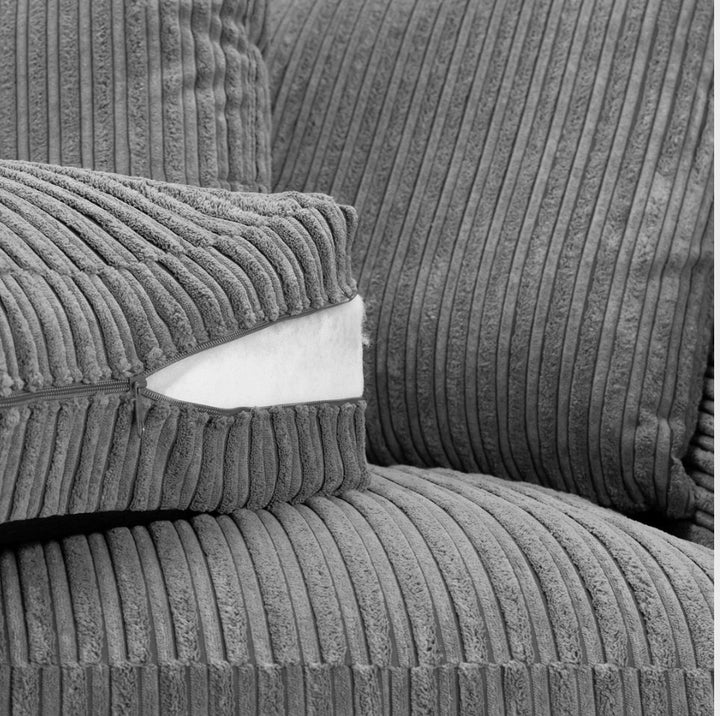 Harley Jumbo Sofa Grey 3 Seater