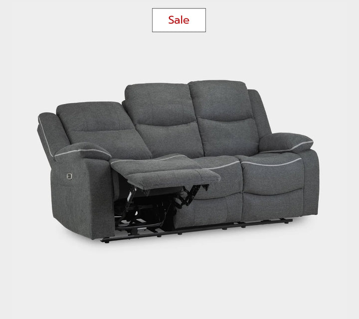 Harald Electric Recliner Sofa Grey 3 Seater