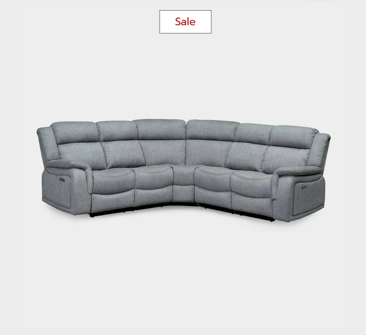 Linden grey electric recliner corner sofa