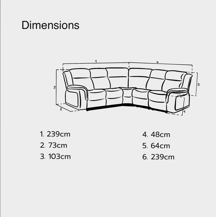 Linden grey electric recliner corner sofa