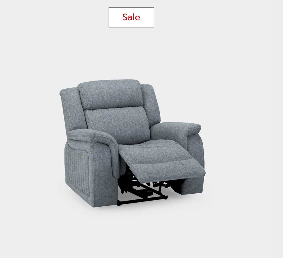 Linden Electric Recliner Sofa Grey Armchair