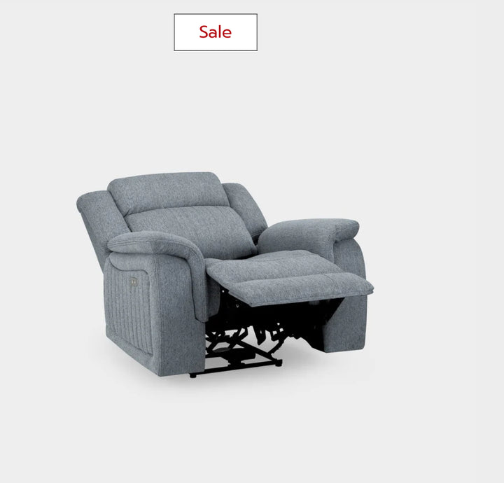 Linden Electric Recliner Sofa Grey Armchair