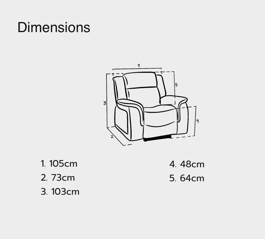 Linden Electric Recliner Sofa Grey Armchair