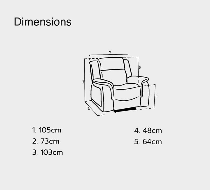 Linden Electric Recliner Sofa Grey Armchair