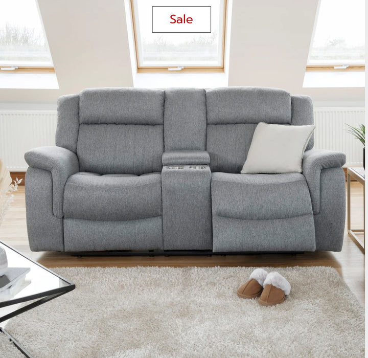 Linden Electric Recliner Sofa Grey 2 Seater