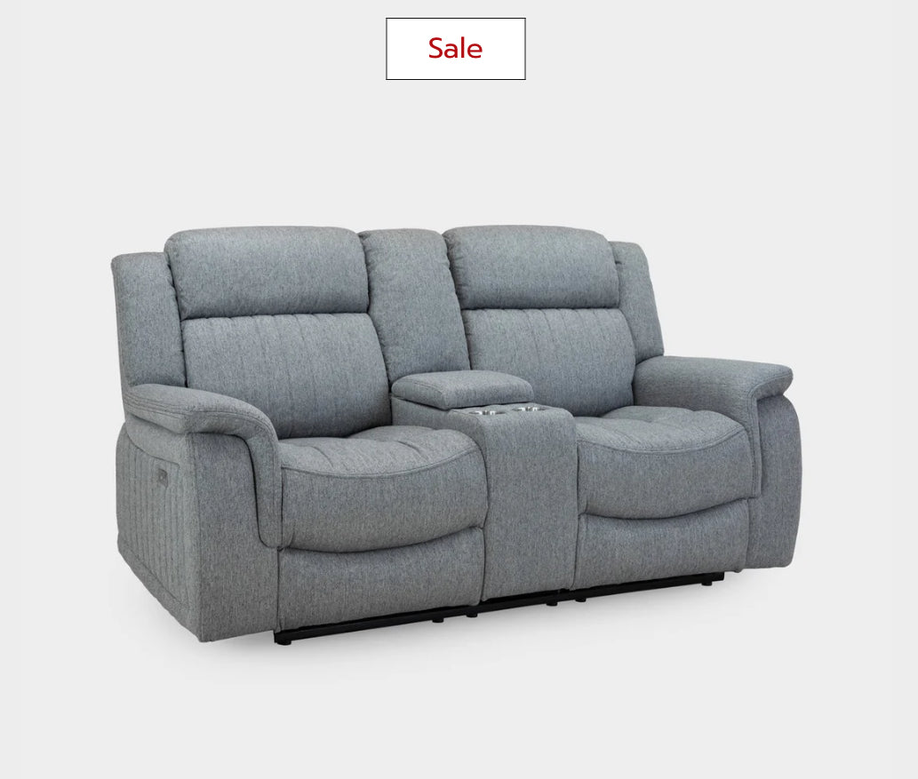 Linden Electric Recliner Sofa Grey 2 Seater