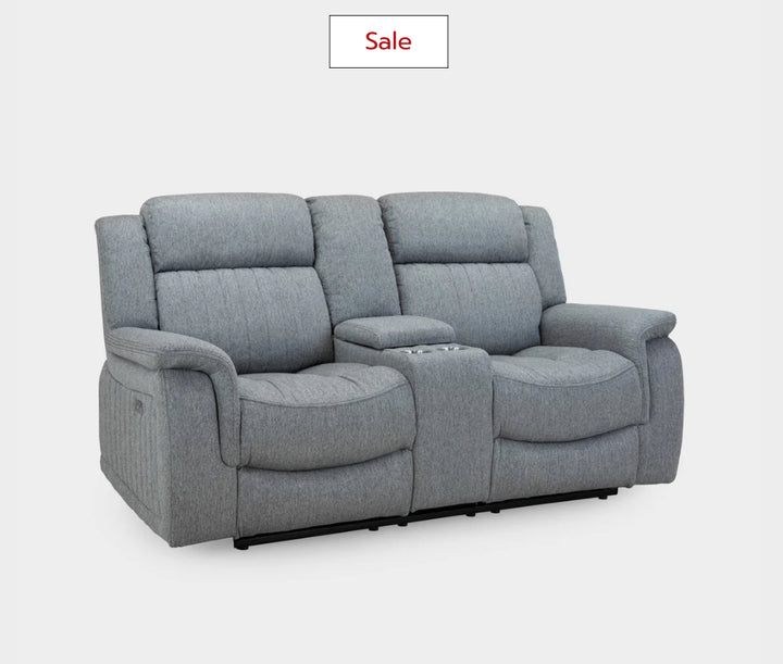 Linden Electric Recliner Sofa Grey 2 Seater