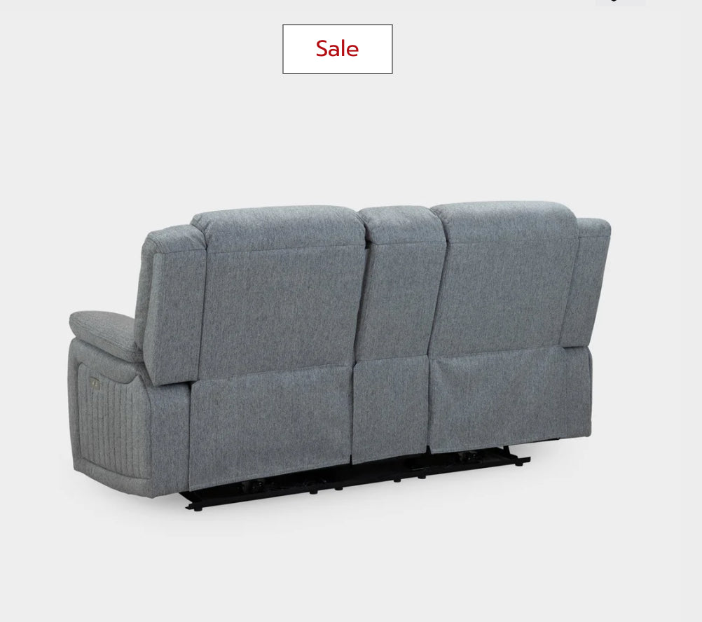 Linden Electric Recliner Sofa Grey 2 Seater