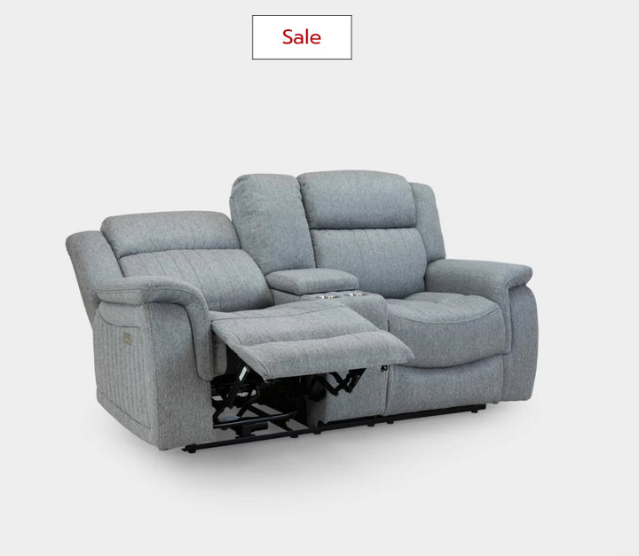 Linden Electric Recliner Sofa Grey 2 Seater