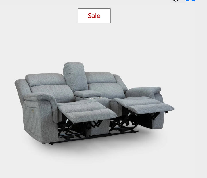 Linden Electric Recliner Sofa Grey 2 Seater