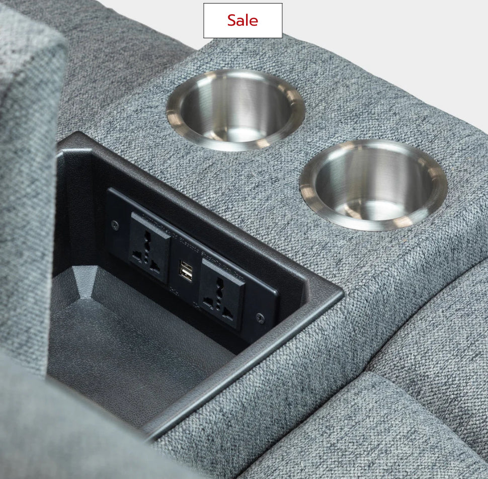 Linden Electric Recliner Sofa Grey 2 Seater