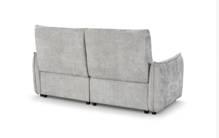 Woven Chenille Grey 3 Seater Electric Recliner Sofa