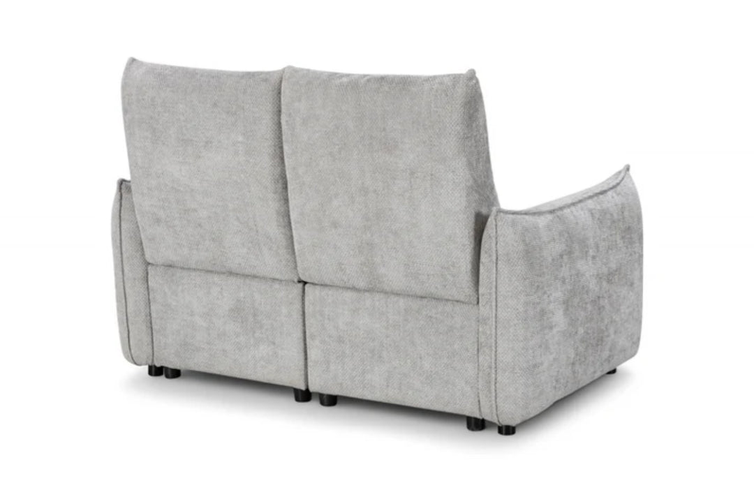 Woven Chenille Grey 2 Seater Electric Recliner Sofa