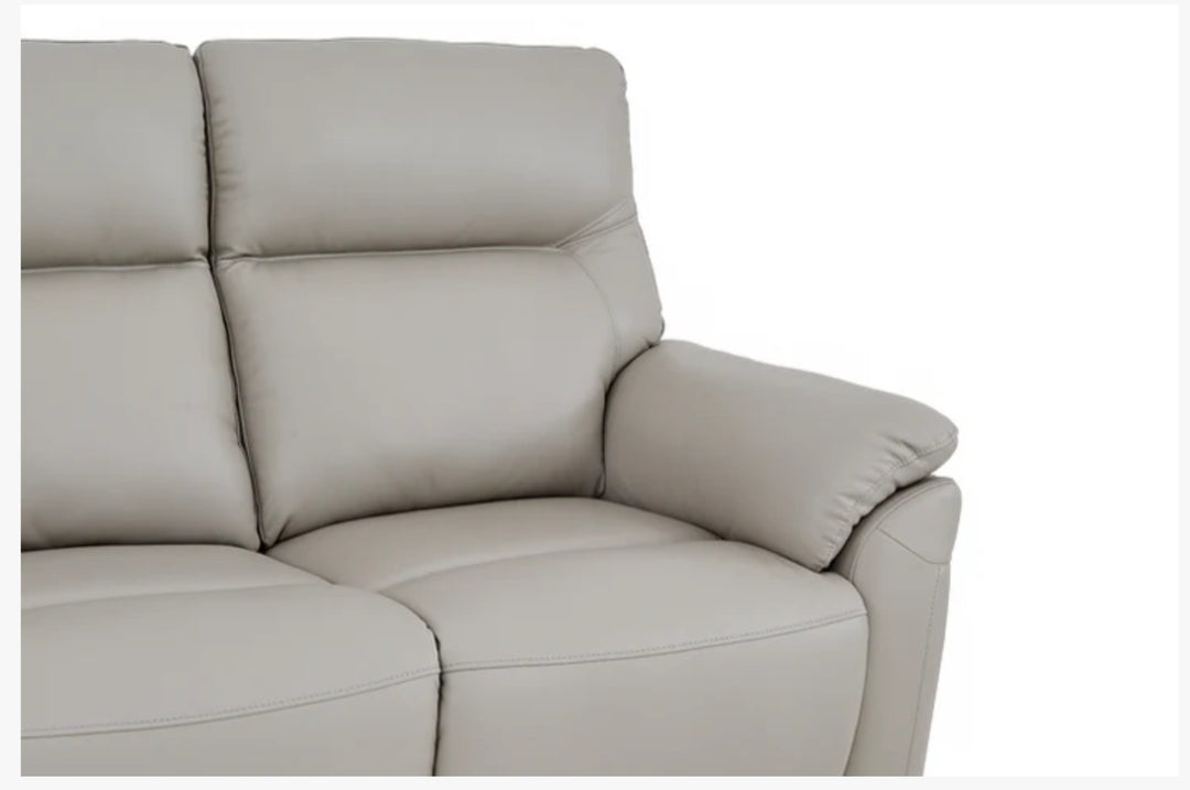 Grey Leather Electric 2 Seater Recliner Sofa