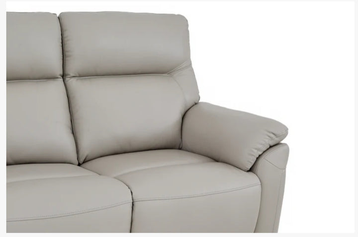 Grey Leather Electric 2 Seater Recliner Sofa