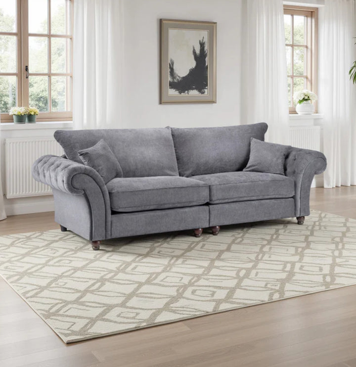 Windsor Fullback Sofa Grey 4 Seater