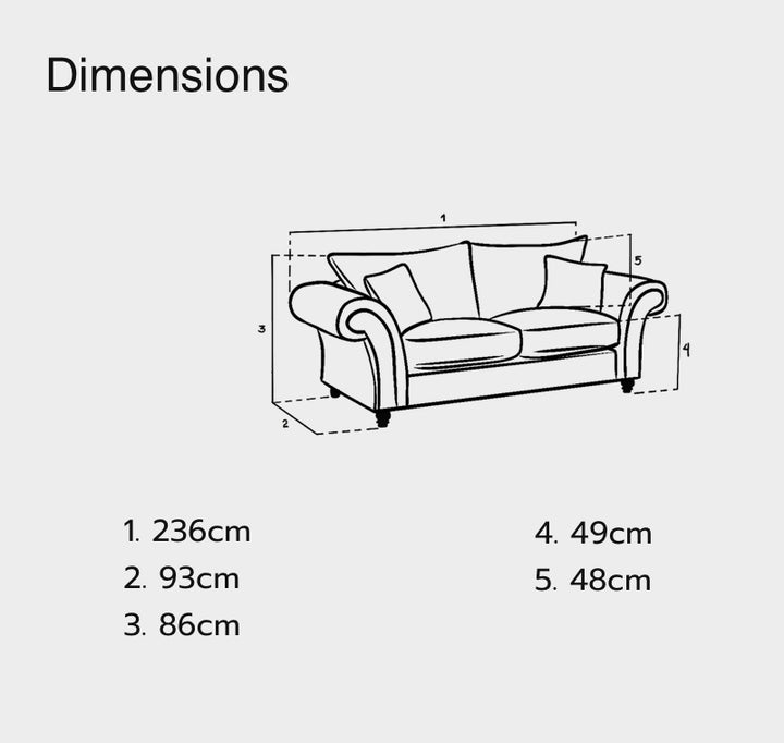Windsor Fullback Sofa Grey 2 Seater