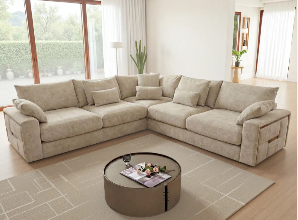 Jupiter Large Corner Sofa - Beige