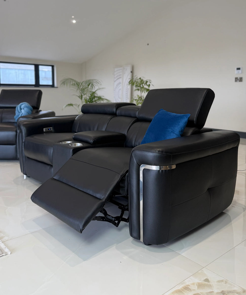 Somerville Electric Recliner Sofa Black 2 Seater