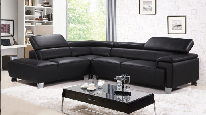 Genuine leather white right hand corner sofa