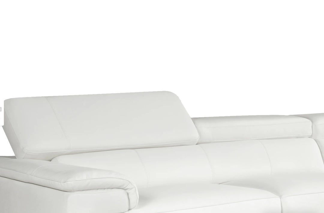 Genuine leather white right hand corner sofa