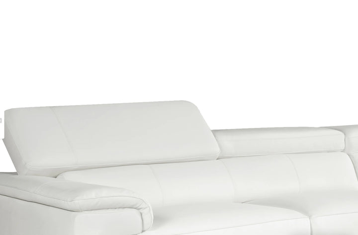 Genuine leather white right hand corner sofa