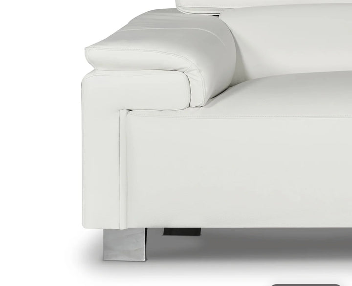Genuine leather white right hand corner sofa