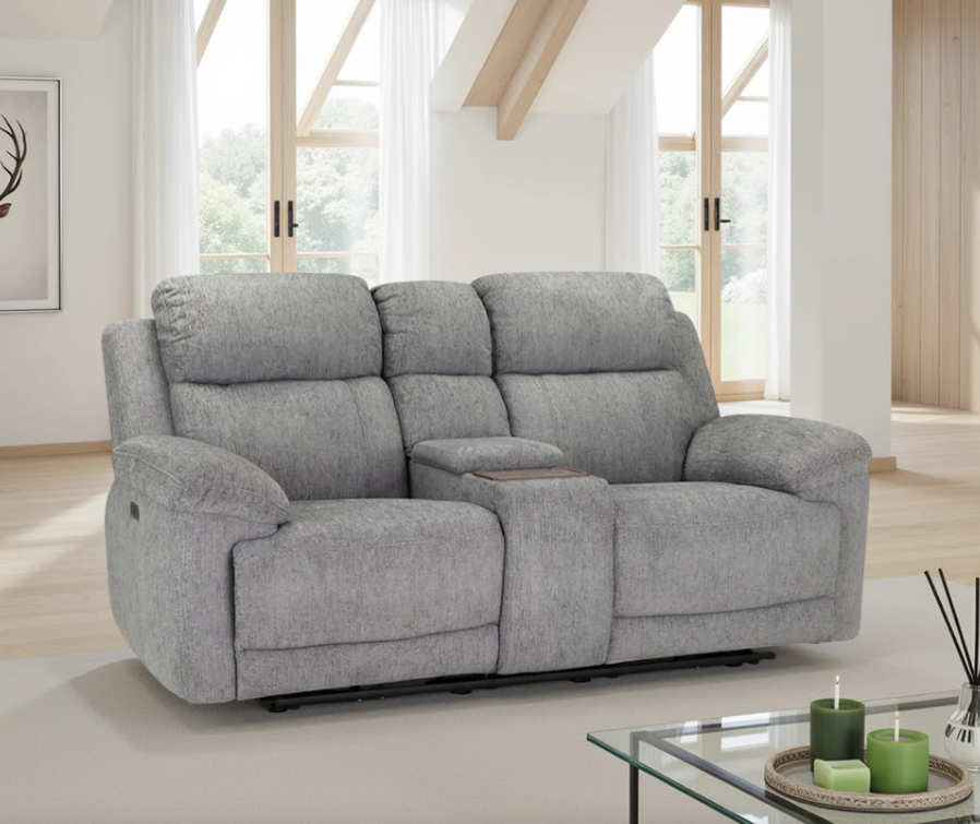 Owen electric recliner 2 seater grey