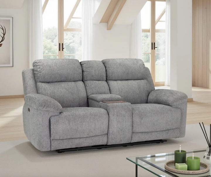 Owen electric recliner 2 seater grey